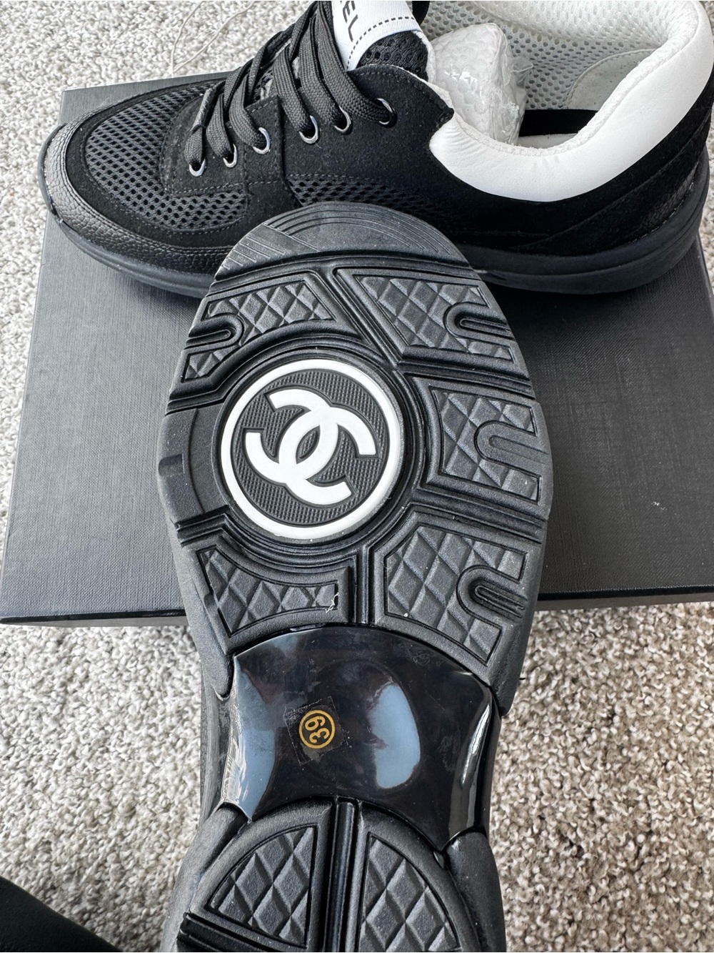 Black & White Logo Sneakers - Picture 3 of 5